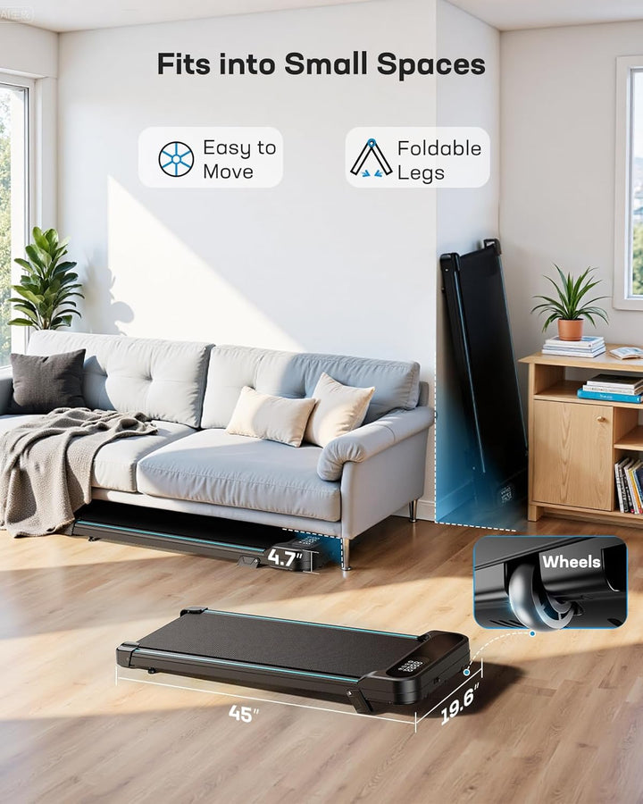 HUANUO Walking Pad, Laufband für Zuhause mit Steigung 5%, 150 kg Gewichtskapazität, 2,5 HP Laufband