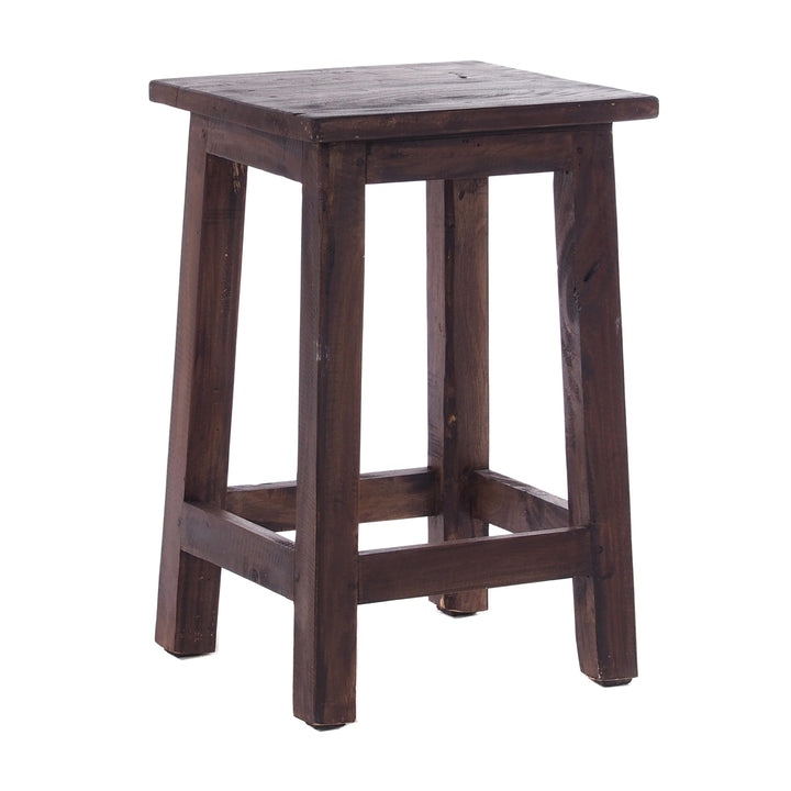 DESIGN DELIGHTS RUSTIKALER Holz SITZHOCKER Madero | 48x30x30 cm (HxBxT), Recyclingholz | Holzhocker