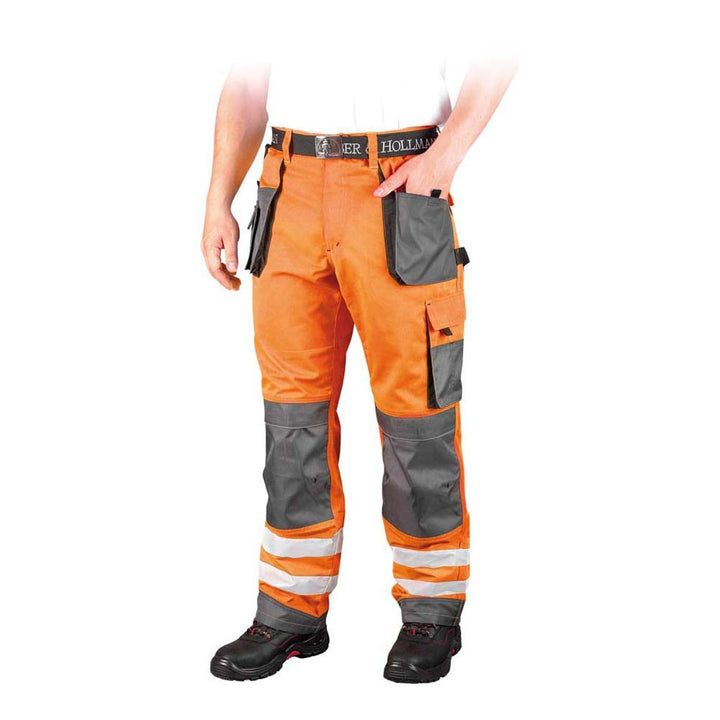 Leber & Hollman Herren Arbeitshose LH-FMNX-B, 100% Polyester 270 g/m2, Taschen für Knieschoner, refl