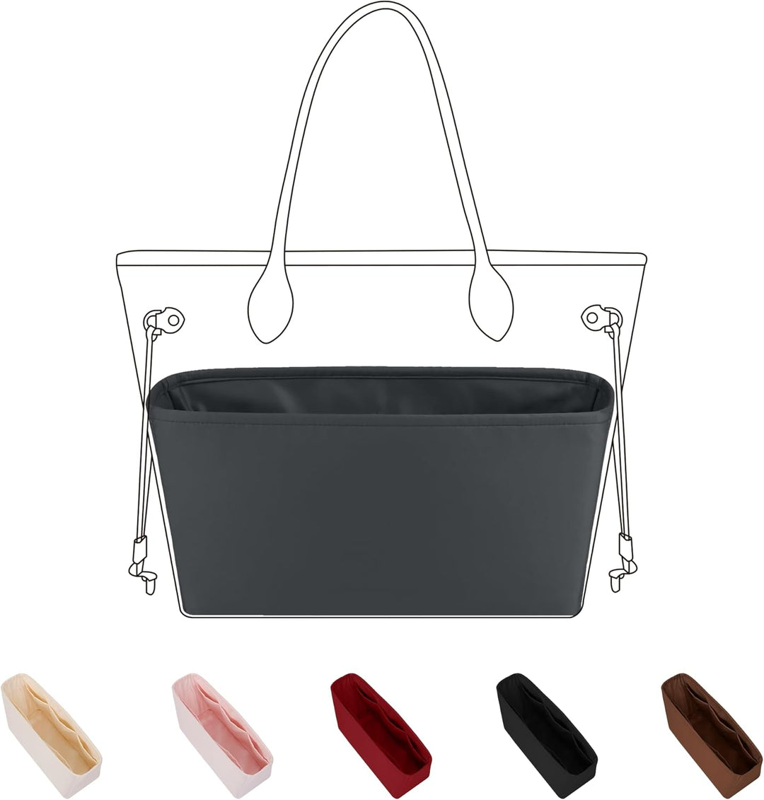 DGAZ Taschen Organizer Einsatz, Seide Taschenorganizer für Neverfull PM/MM/GM Tasche, Seidige Berühr