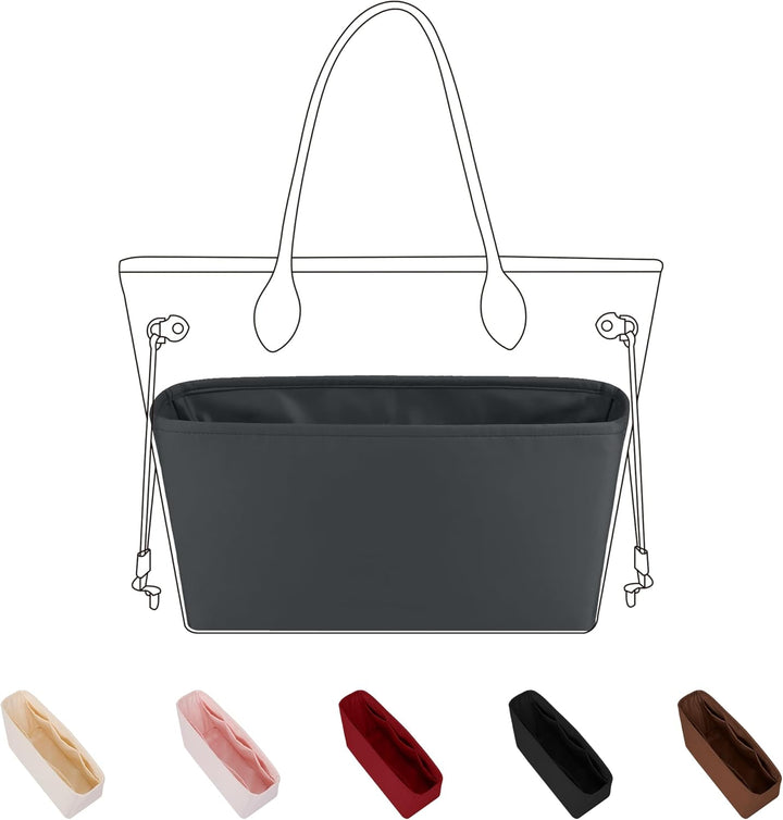 DGAZ Taschen Organizer Einsatz, Seide Taschenorganizer für Neverfull PM/MM/GM Tasche, Seidige Berühr