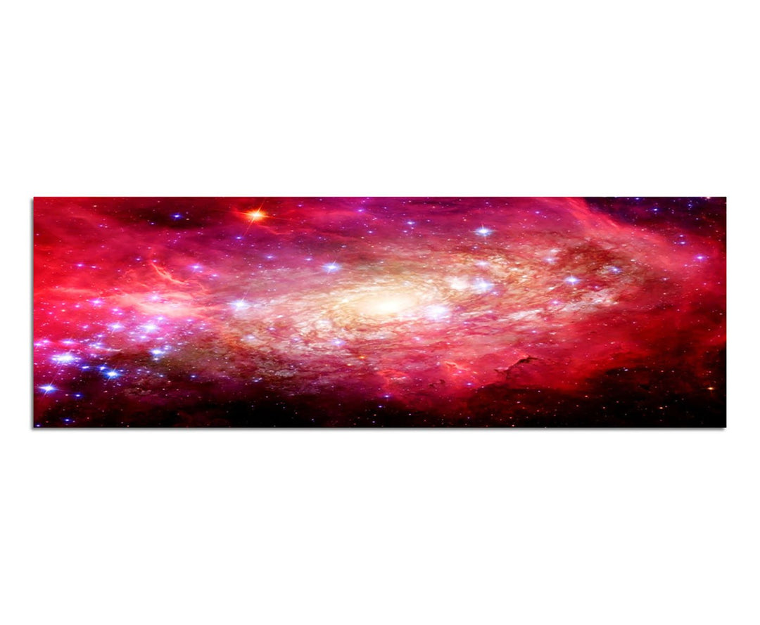 Paul Sinus Art Panoramabild auf Leinwand und Keilrahmen 150x50cm Sterne Galaxie Weltall Planeten