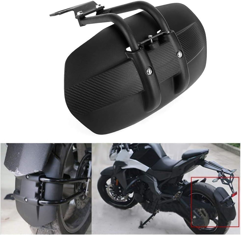 Schwarz Motorrad Hinterrad Kotflügel, Motorrad Edelstahl Kotflügel Heckabdeckung,Heck Kotflügelschut
