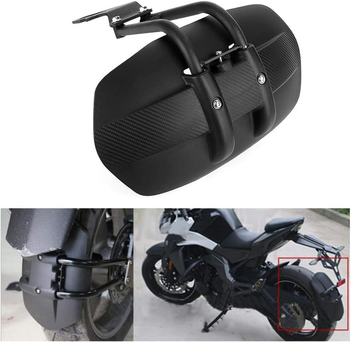 Schwarz Motorrad Hinterrad Kotflügel, Motorrad Edelstahl Kotflügel Heckabdeckung,Heck Kotflügelschut