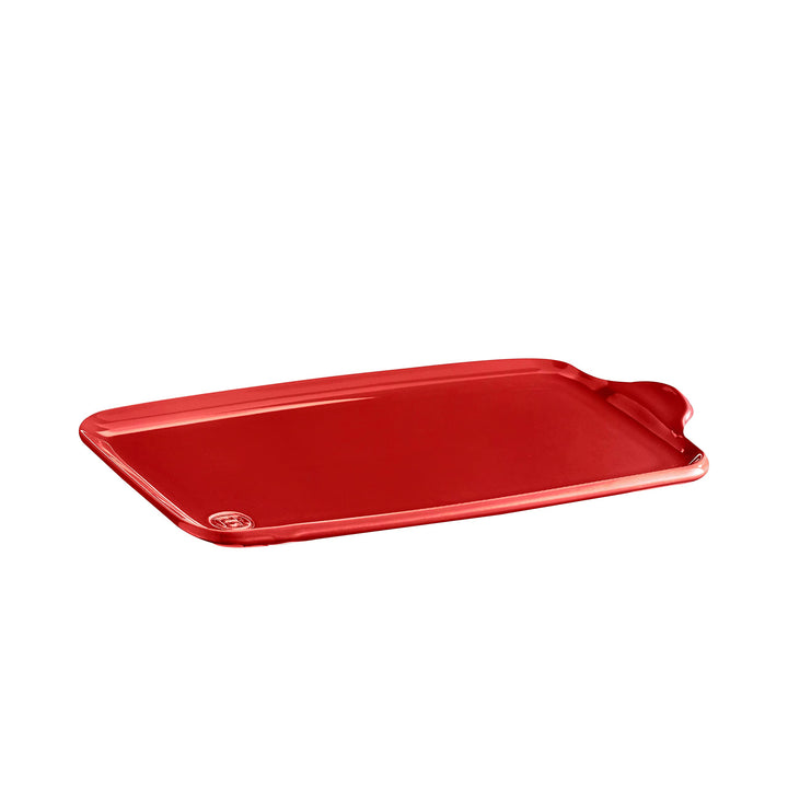 Aperitivo XL Brett für Backofen/Kochen und Servieren, Keramik, rechteckig, 32 x 21 cm, Farbe Rot Gra