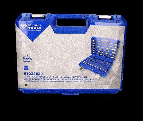 BRILLIANT TOOLS BT022532 1/2" Bit-Stecknuss-Satz, 32-tlg, Torx-Profil [Powered by KS TOOLS] 32-tlg.