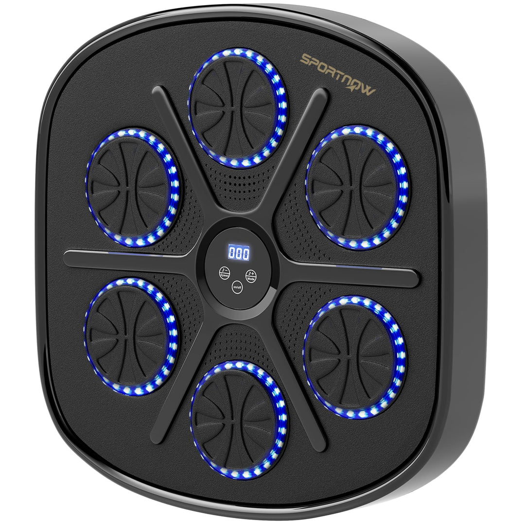 SPORTNOW Music Boxing Machine, elektronische Bluetooth Boxmaschine mit LED-Leuchten, Musik, Wandmont