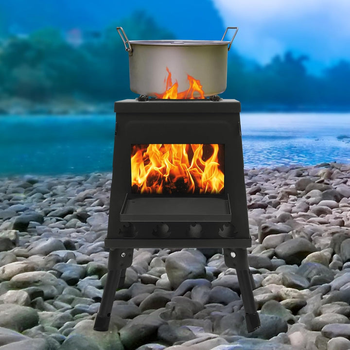 Outdoor Campingzelt Holzofen, Zeltkocher Ofen Kocher, Camping Zelt Herd Stove, Faltbarer Ofen, Terra
