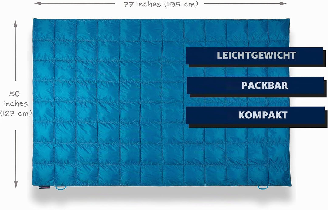 Get Out Gear Doppelt bauschige Campingdecke, extra bauschig, verstaubar, leicht und warm, ideal für