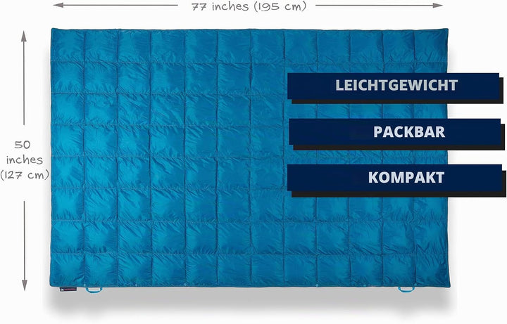 Get Out Gear Doppelt bauschige Campingdecke, extra bauschig, verstaubar, leicht und warm, ideal für