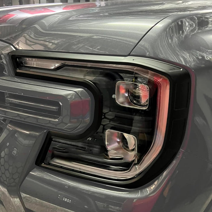 JHCHAN Scheinwerferabdeckungen für Ford Ranger 2023-2024 T9 Wildtrak Raptor Wildtrak X Limited Plati