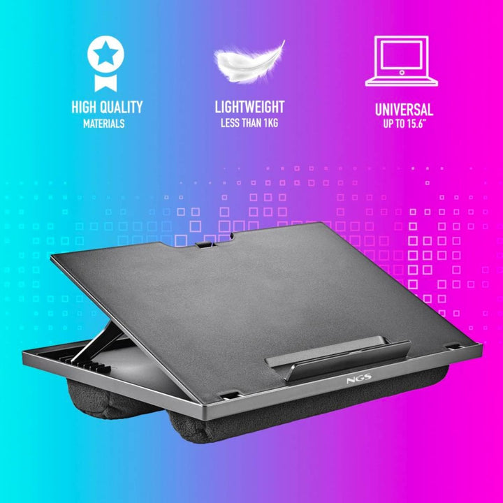 NGS LAPNEST - Multifunktionaler und ergonomischer Laptopständer für Laptops bis zu 15,6" mit gepolst