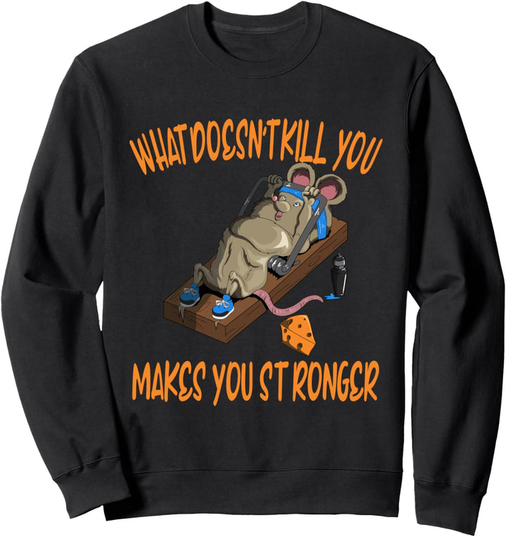 Lustige Maus Training Mausefalle Fitness Käse Fitnessstudio Sweatshirt