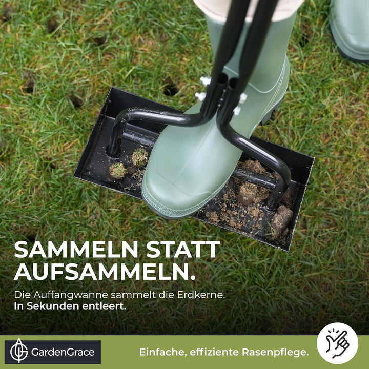 GardenGrace Rasenlüfter Aerifiziergabel mit 3 Hohlzinken