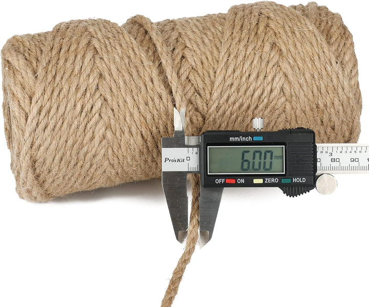 KINGLAKE 6mm Juteschnur,50m Hanfseil Jutegarn Naturkordel Jute Seil Dicke Schnur Bastelschnur Für Ve