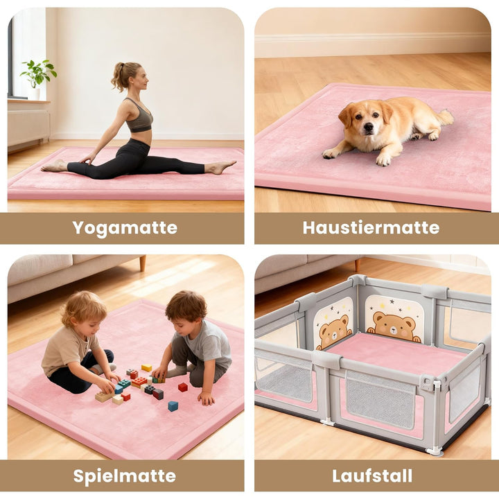 ACOMOPACK Baby Spielmatte aus 3,5 cm dickem Memory-Schaumstoff, 180x 200 cm, Kinder Laufstallmatte f