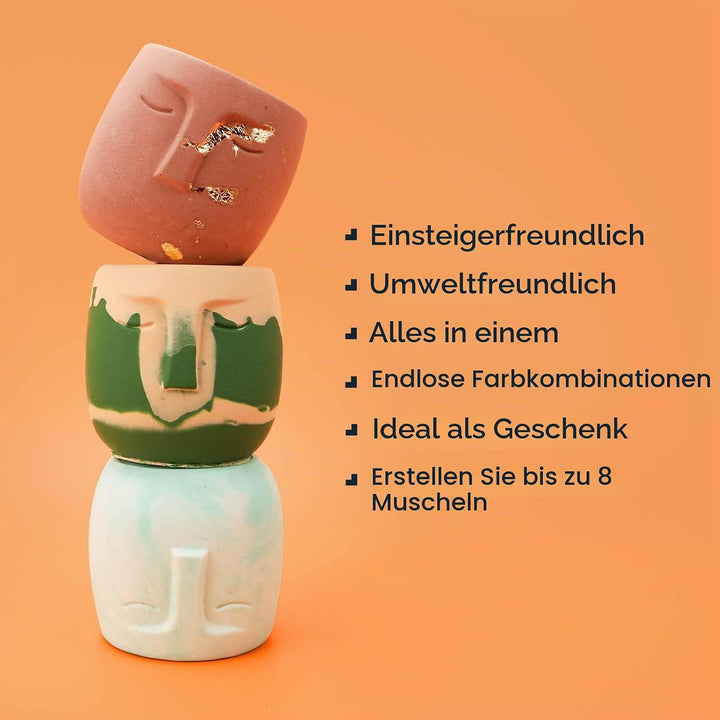 noah Jesmonite &amp; Terrazzo Starterkit - Enthält Silikonformen, Farben, Handschuhe, Schleifpapier, Bec