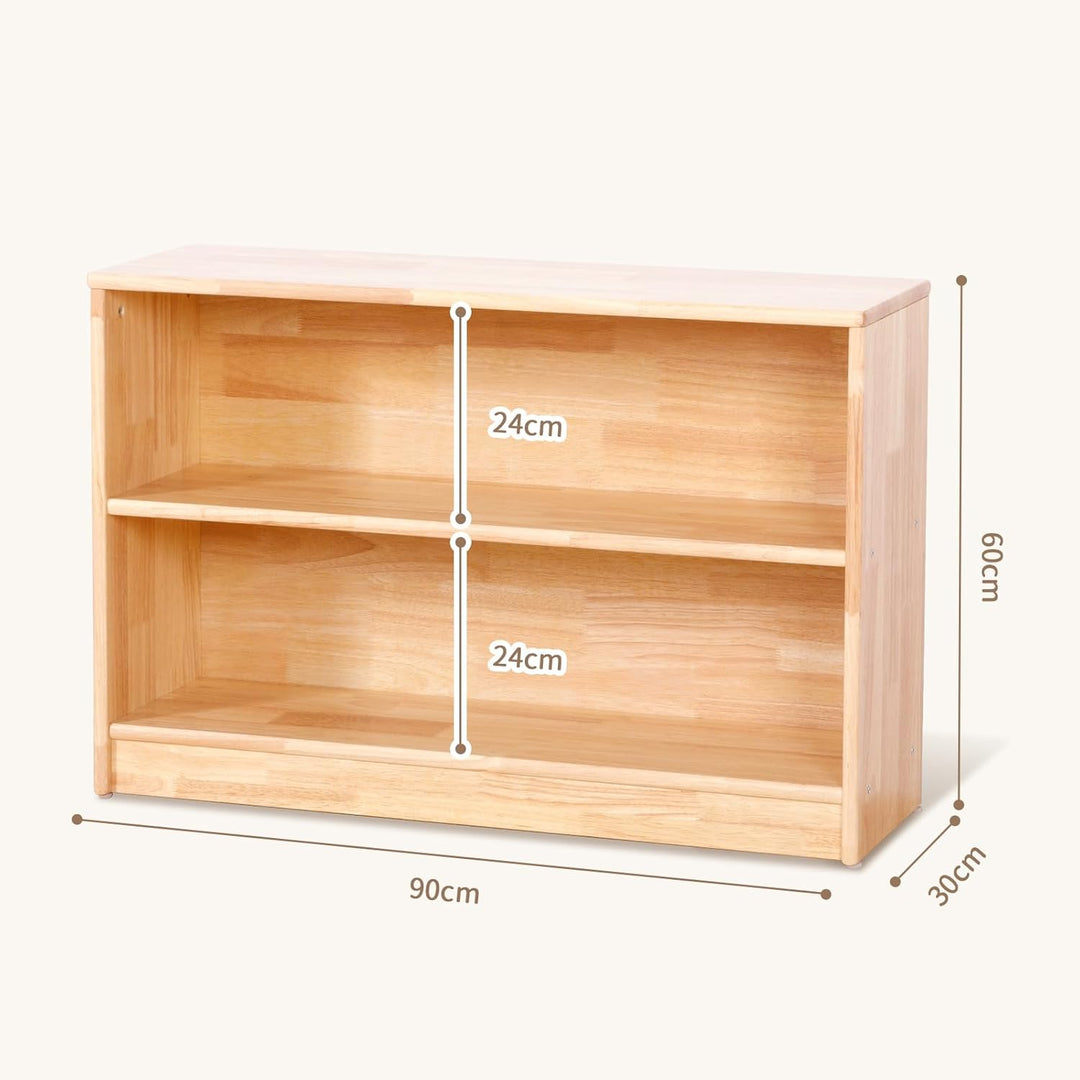 OOOK Gummiholz Spielzeugschrank, Kinderregal Spielzeug Organizer, Aufbewahrungsschrank Bücherregal f