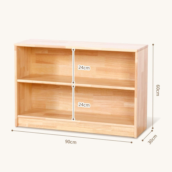 OOOK Gummiholz Spielzeugschrank, Kinderregal Spielzeug Organizer, Aufbewahrungsschrank Bücherregal f
