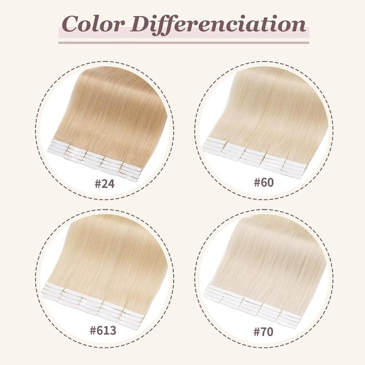 TESS Tape in Extensions Echthaar Platin blonde 40 Stück 100g Echthaar Tapes in Extensions Glatt Haar