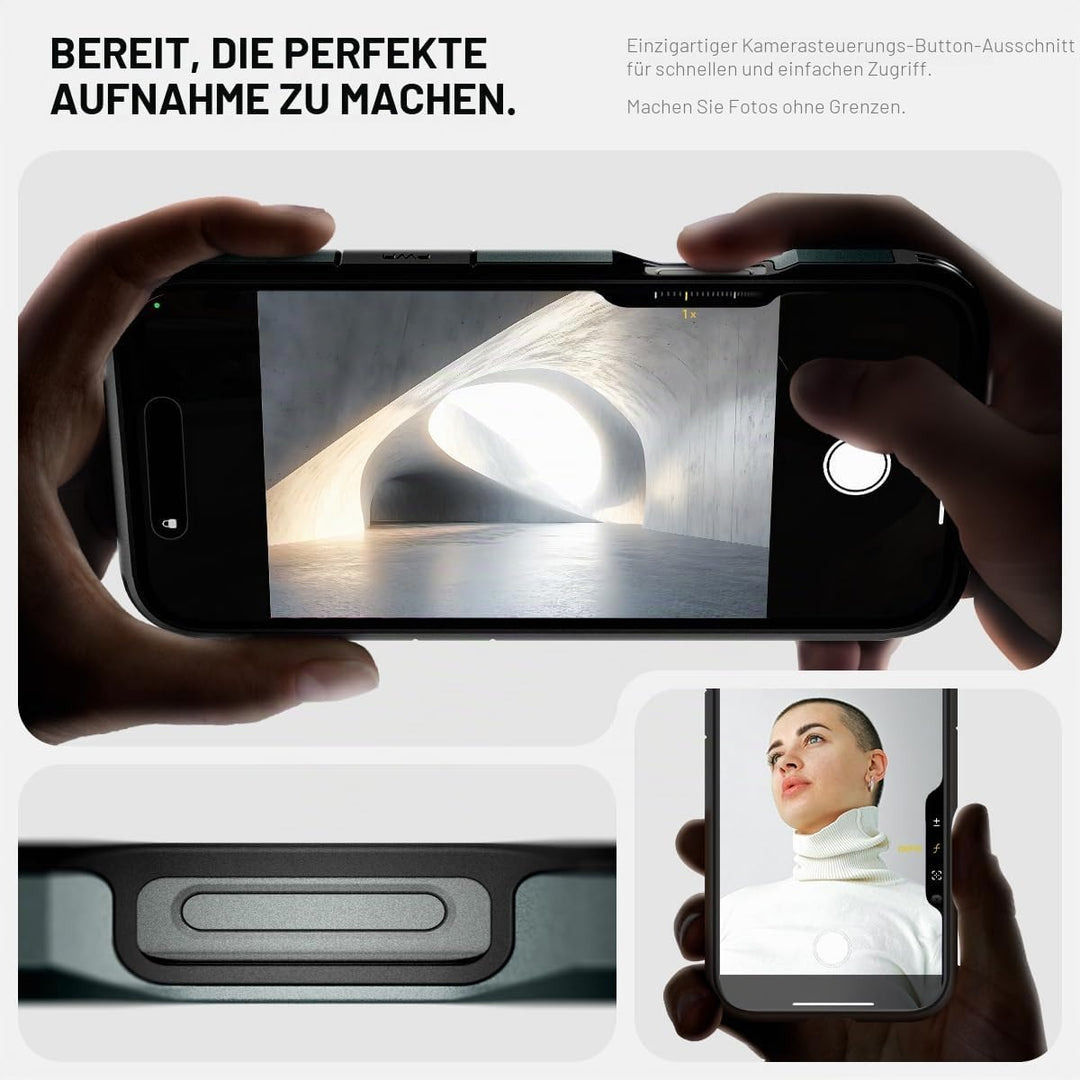 Spigen Tough Armor (AI) MagFit Hülle für iPhone 16 Pro, Kompatibel mit MagSafe Zubehör -Abyss Green,