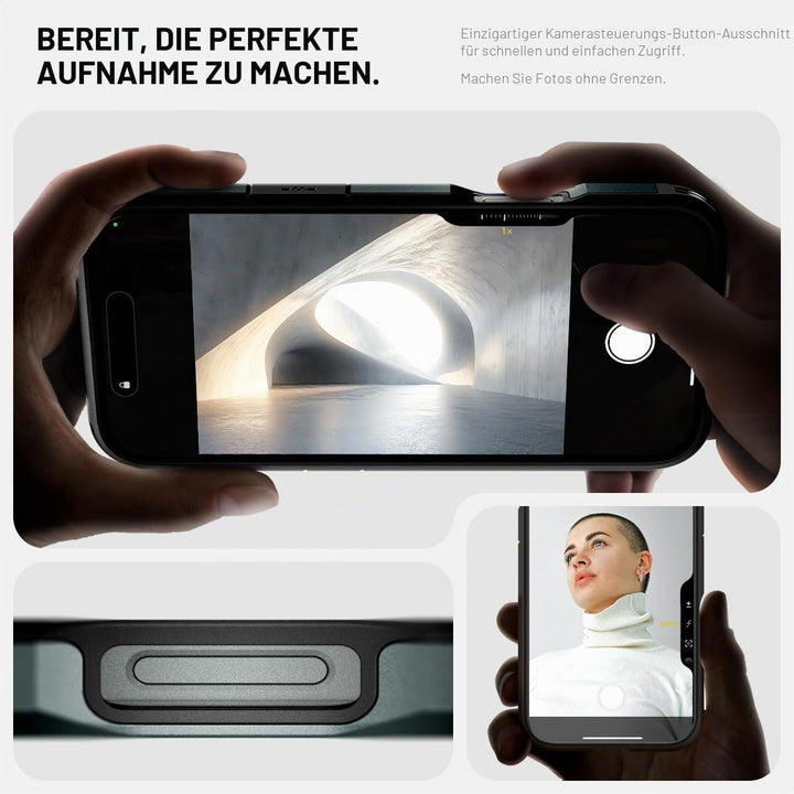 Spigen Tough Armor (AI) MagFit Hülle für iPhone 16 Pro, Kompatibel mit MagSafe Zubehör -Abyss Green,