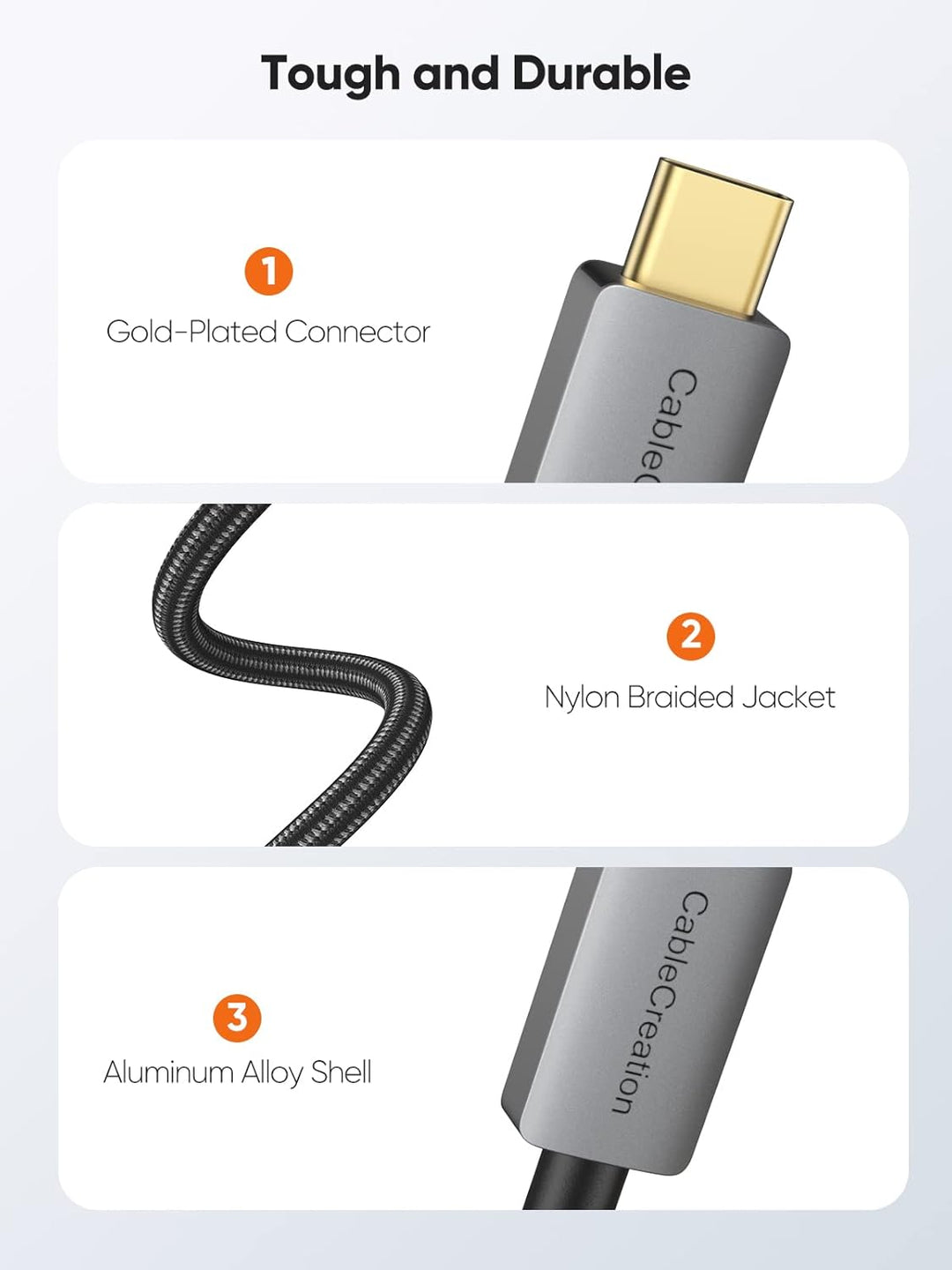 8K USB C auf DisplayPort Kabel 1.8 m, CableCreation Typ C (Thunderbolt 3) auf DP 1.4 Kabel, 32,4 Gbp