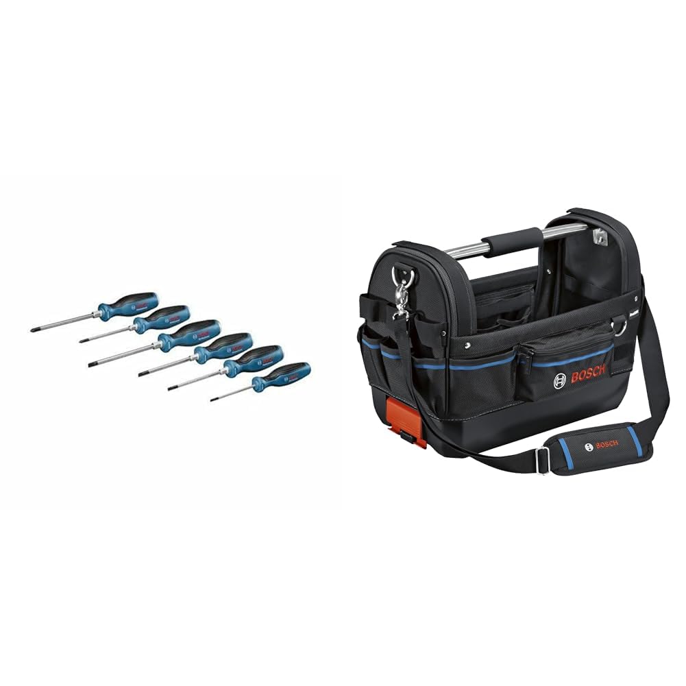 Bosch Professional Schraubendreher Set 6 tlg. + Werkzeugtasche GWT 20 (ProClick System: kompatibel m