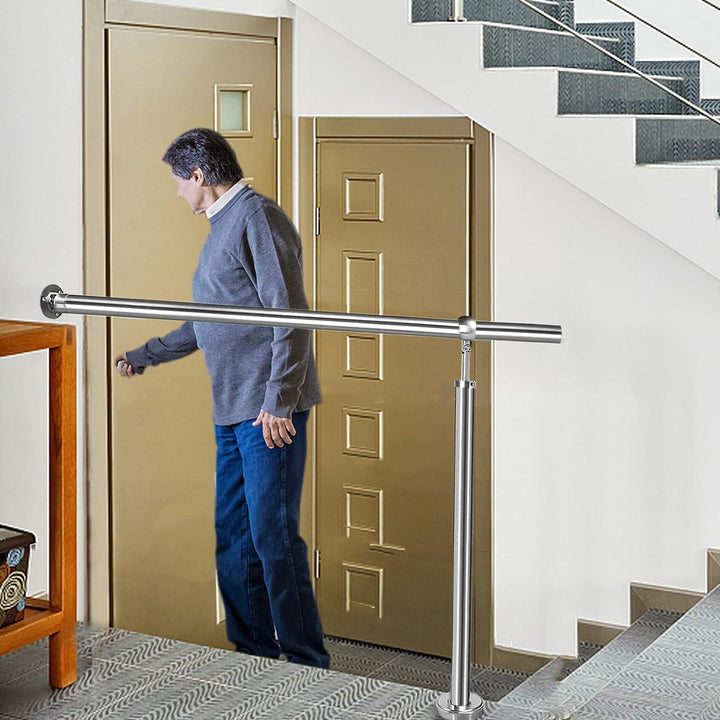 NAIZY Handlauf Edelstahl 180x90cm Treppengeländer Aussen-Innen Eingangsgeländer für Treppen Wand Gel