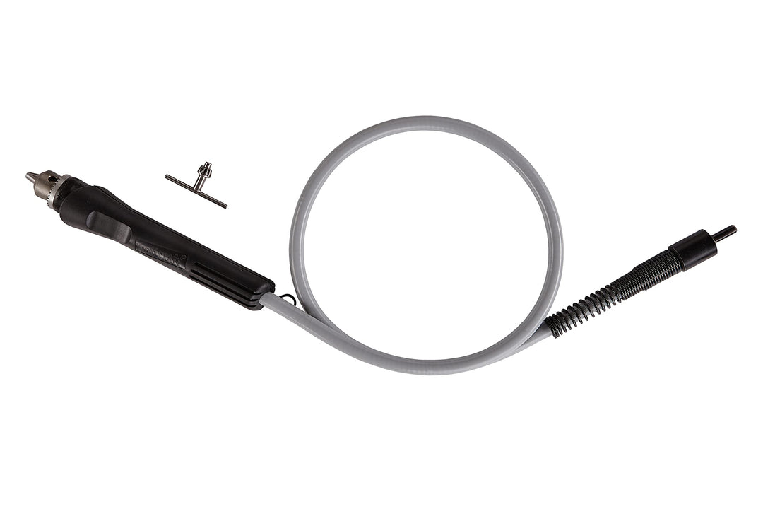 Wolfcraft 2147000 Biegsame Welle, schwere Ausführung, 3 Kugellager, Zahnkranzbohrfutter 1-10 mm, Sch