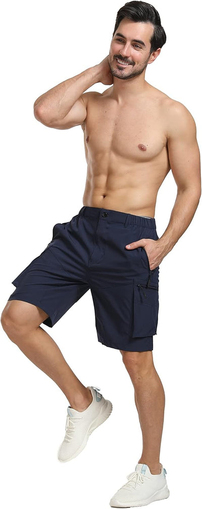 Tansozer Kurze Hosen Herren Sommer Leichte Schnelltrocknend Wanderhose Kurz Stretch Cargo Bermuda Sp