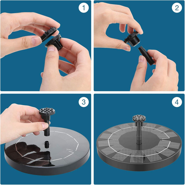 AISITIN 2.5W Solarbrunnen für Draussen Solar Springbrunnen für Aussen mit 6 Effekte Teichpumpe Solar