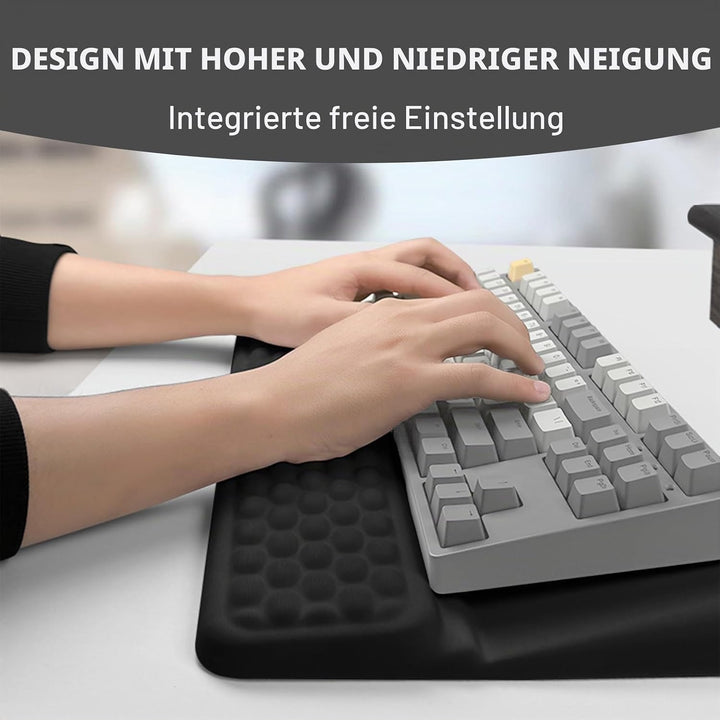 Handballenauflage mit Tastaturständer Ergonomische Tastaturablage mit Weichem Memory Schaum Rutschsc