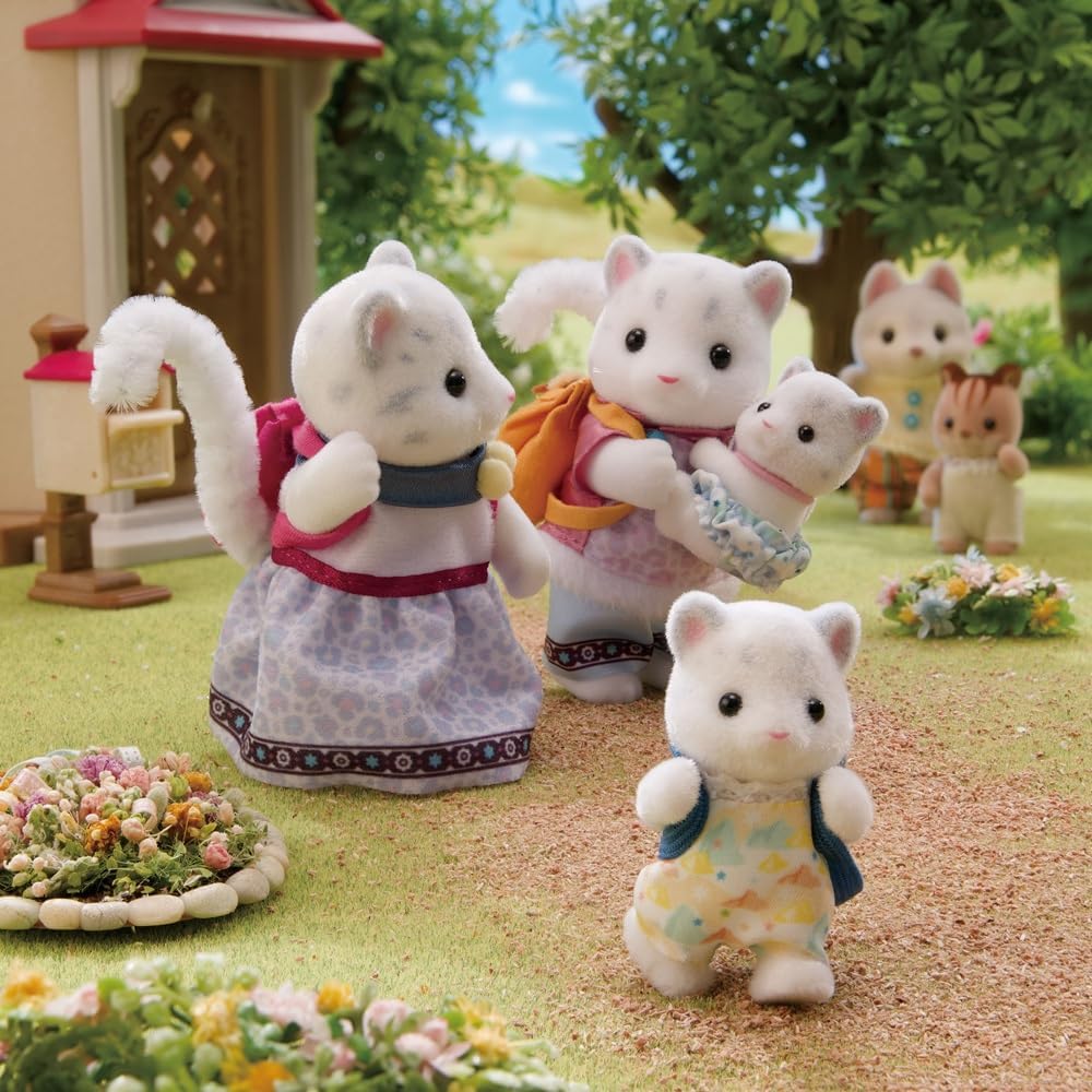 Sylvanian Families - 5814 Schneeleoparden Familie, Spielset mit Tierfigur, samtige Tierfiguren, Leop