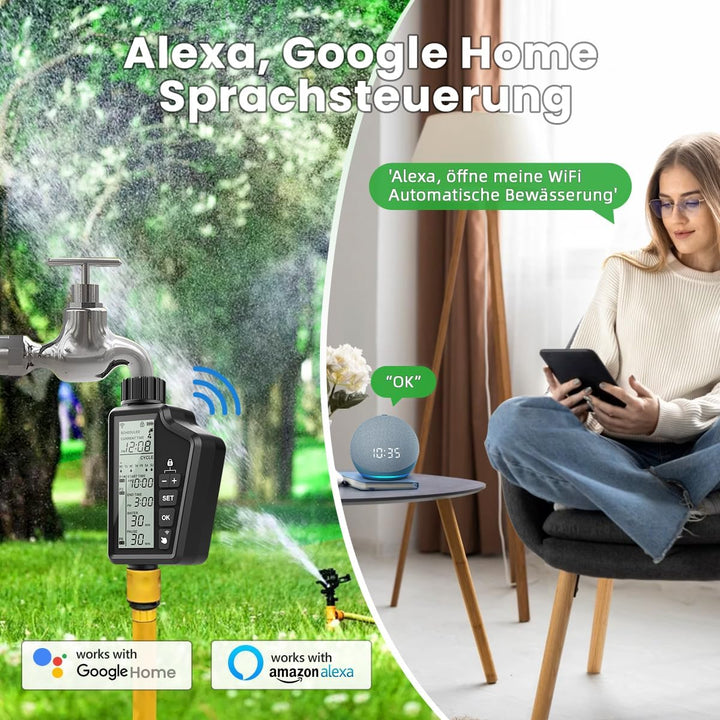 AVATTO Bewässerungscomputer Smart WiFi Zeitschaltuhren Automatische Bewässerung Unterstützen Alexa u