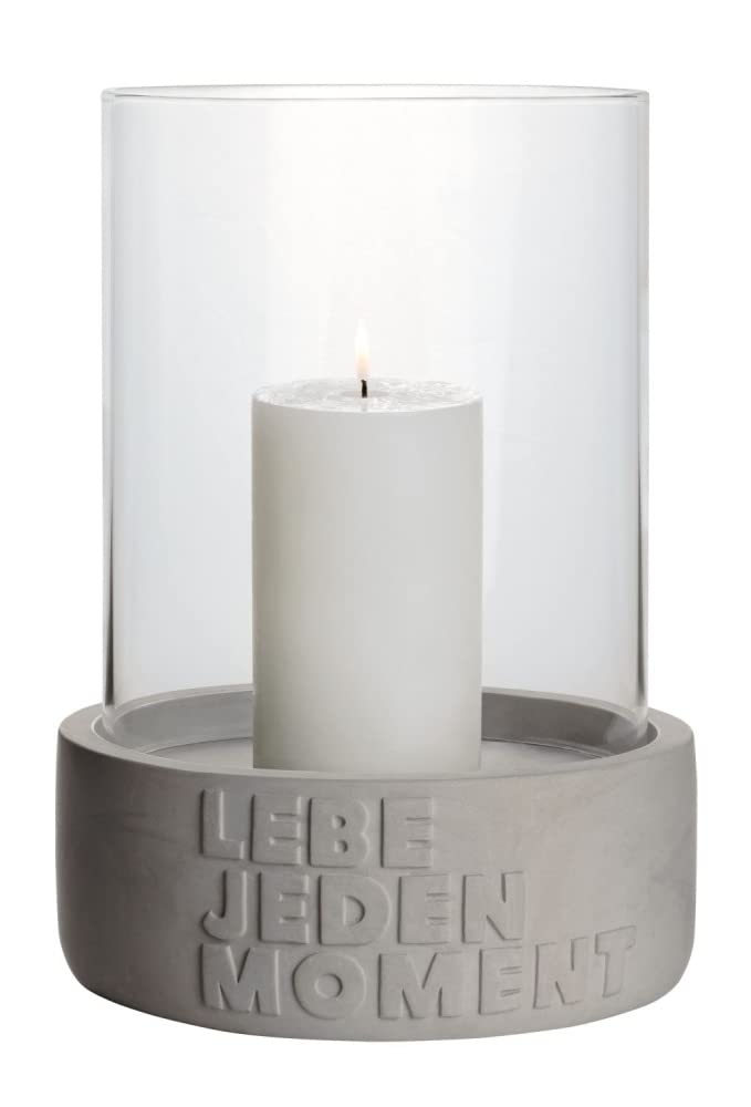 Beton Windlicht Lebe jeden Moment