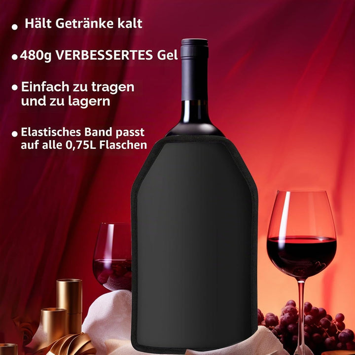 Weinkühler Manschette, 2 Stück Kühlmanschette Wein, Flaschenkühler, Champagner Kühler, Flaschenkühle