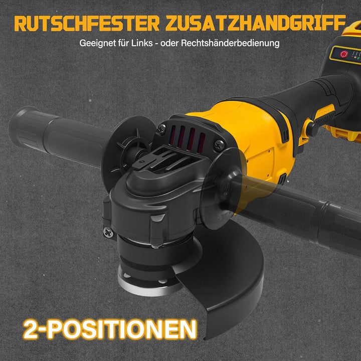 125mm Akku Winkelschleifer für DE walt 20V MAX, Bürstenloser 8500U/min Kompakter Profi-Schleifer mit
