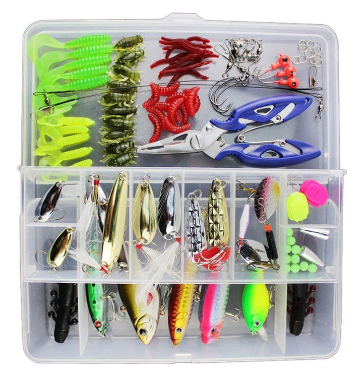 Vicloon 120 PCS Angeln Köder gemischt einschliesslich Spinner, VIB, Höhenhaken, Einzelhaken, Drehgel