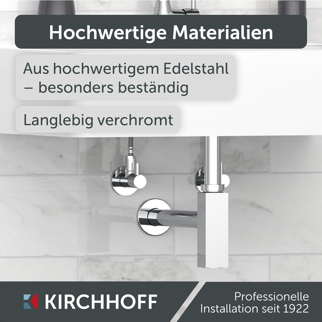 KIRCHHOFF Flaschensiphon Design Siphon, Abfluss, Ablaufgarnitur für Waschbecken und Waschtisch, Geru