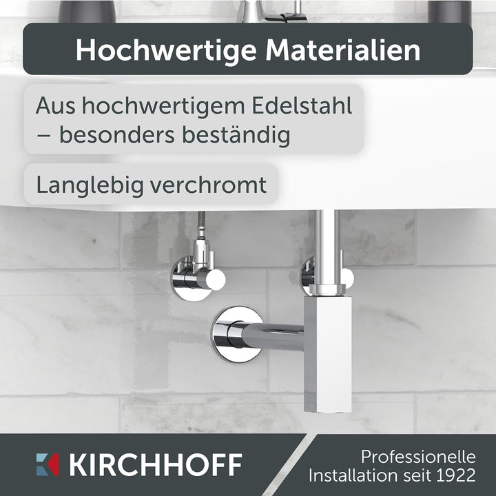 KIRCHHOFF Flaschensiphon Design Siphon, Abfluss, Ablaufgarnitur für Waschbecken und Waschtisch, Geru