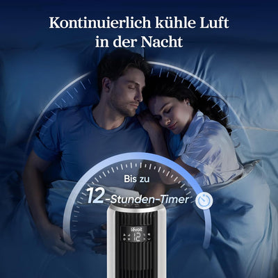 Levoit 20 dB sehr leiser Turmventilator mit Fernbedienung, 7,9 m/s Ventilator mit Kühlung, 90° oszil