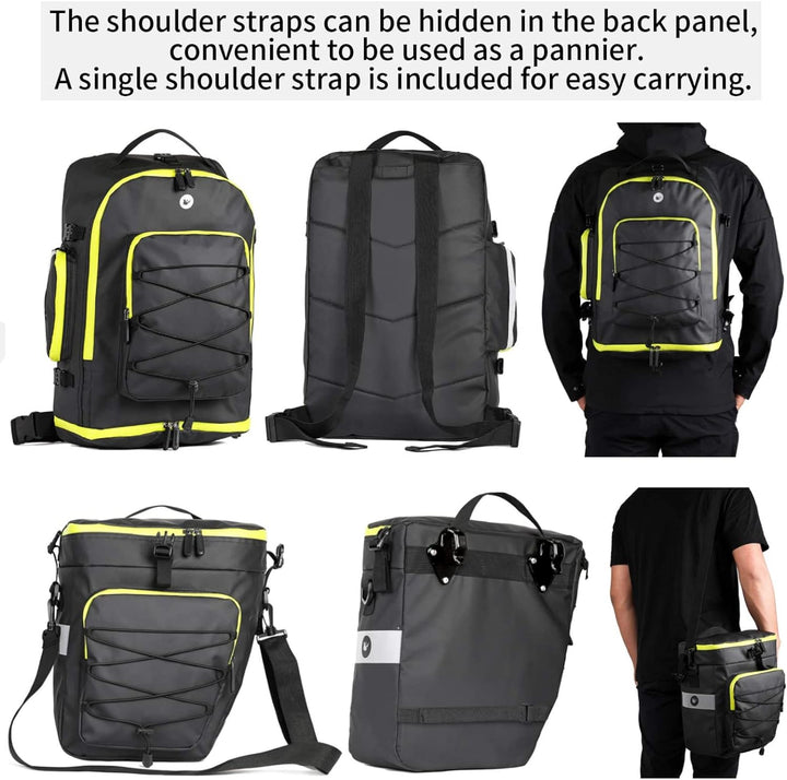 BAIGIO Fahrradtasche 3-in-1 Multifunction wasserdichte Gepäckträgertasche 75L Radfahren Gepäckträger