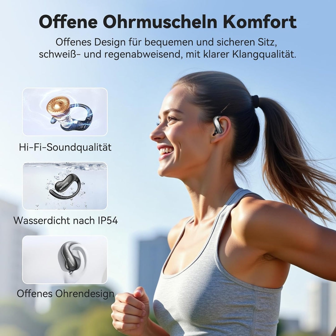 NE19 AI Übersetzer Kopfhörer, 3-in-1 Übersetzungskopfhörer für 134 Sprachen mit APP, Open Ear Sprach