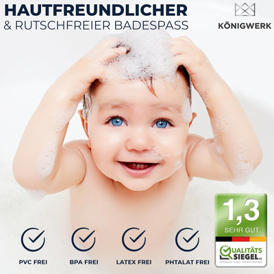 Königwerk Badewannenmatte rutschfest - 100% BPA frei [80x38cm] | Ohne PVC | Für puren Badespass | Ba