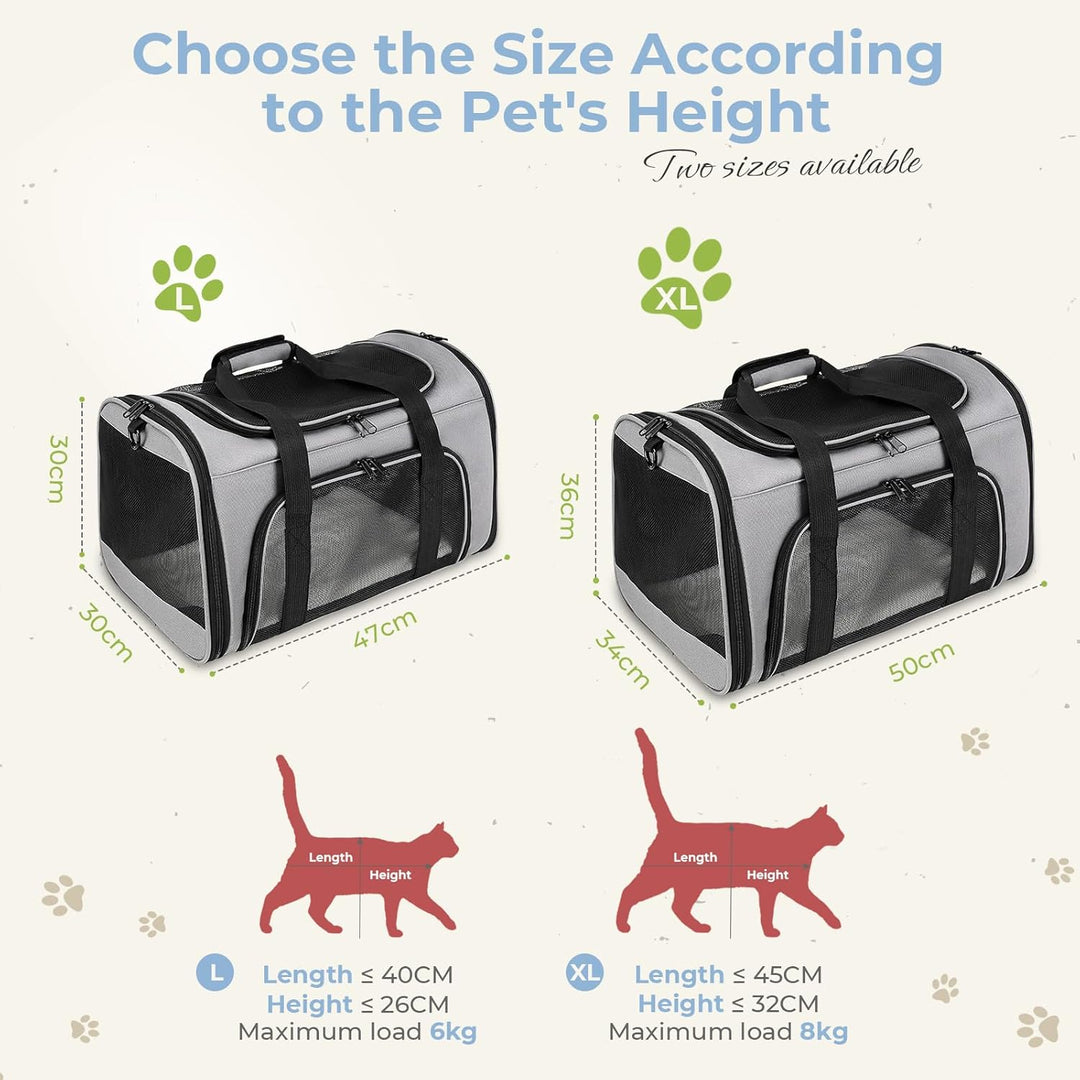 Bibykivn Transporttasche für Katze Hund, Katzentransportbox, Hundebox Faltbar Hundetasche Transportt