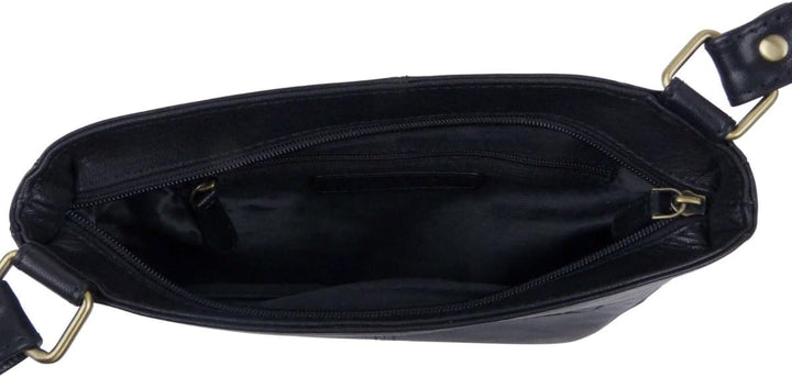 Rowallan Of Scotland Unisex-Umhängetasche aus der Supatra-Reihe, Leder Schwarz, Schwarz