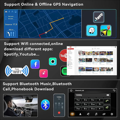2+32G CAMECHO Android 11 Autoradio mit Wireless Carplay,Auto Radio Touch Display 7 Zoll mit Navi And