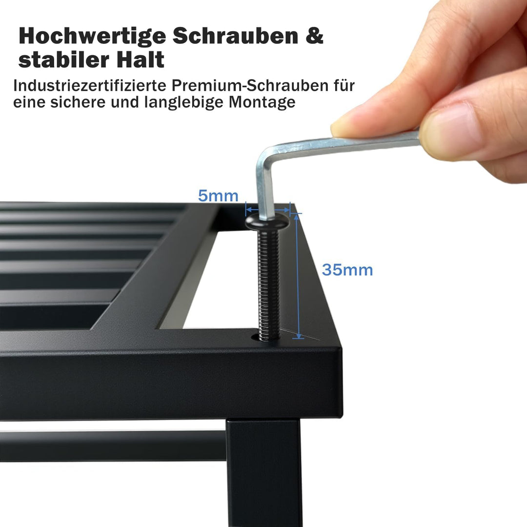 Metall Pflanzenständer Outdoor,33cm Schwarz Schwerlast Blumenständer Blumenhocker für drinnen und dr