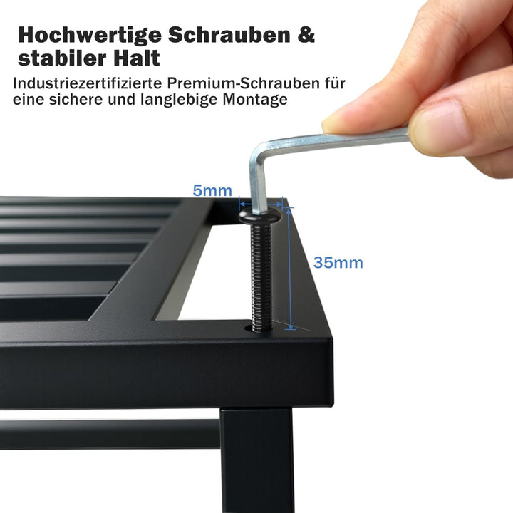 Metall Pflanzenständer Outdoor,33cm Schwarz Schwerlast Blumenständer Blumenhocker für drinnen und dr